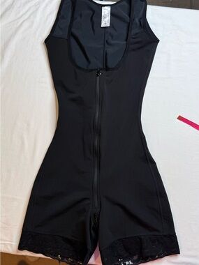 Black Zippered Shapewear Bodysuit
